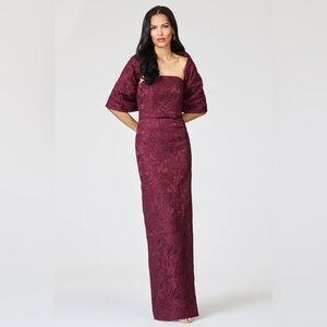 Sachin + Babi Burgundy Maxi Dress with Shaw